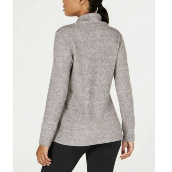 Ideology Cowl-Neck Tulip-Hem Sweater Top Gray M - Picture 2 of 2